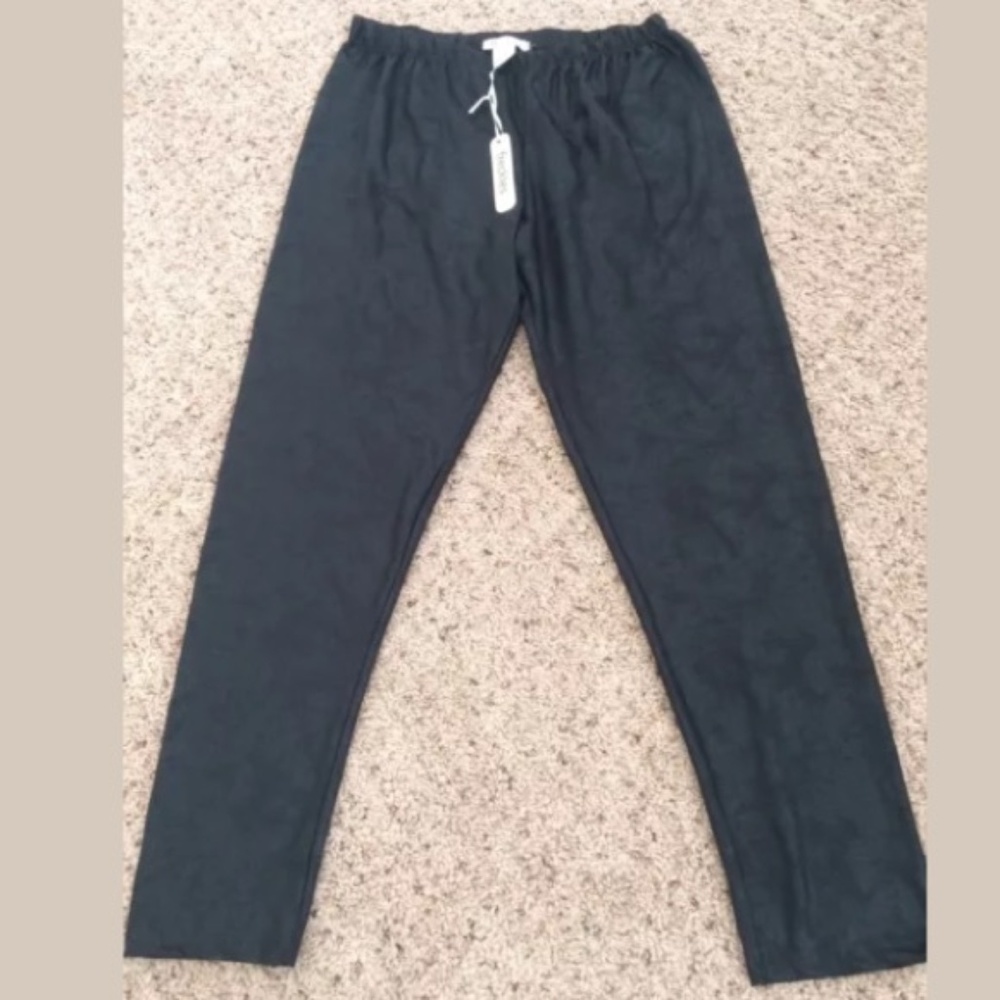 Freckles crackle print stretch leggings 2x Green